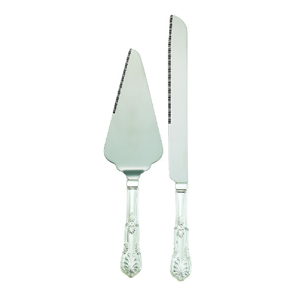 Cake Knife & Server Set with King’s Pattern
