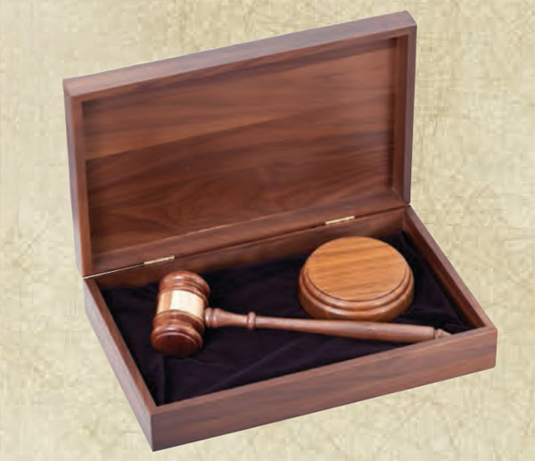 Genuine Walnut 10” Gavel Set