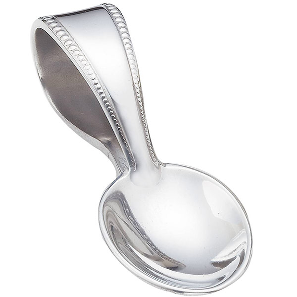 Baby Beads Pewter Curved Handle Spoon