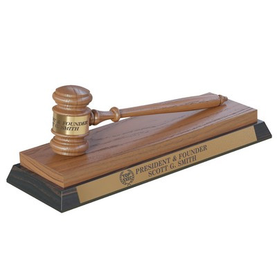 American Walnut 10 1/2” Gavel W/ Desk Stand