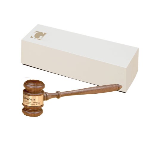 American Walnut 10 1/2” Gavel in gift box, band