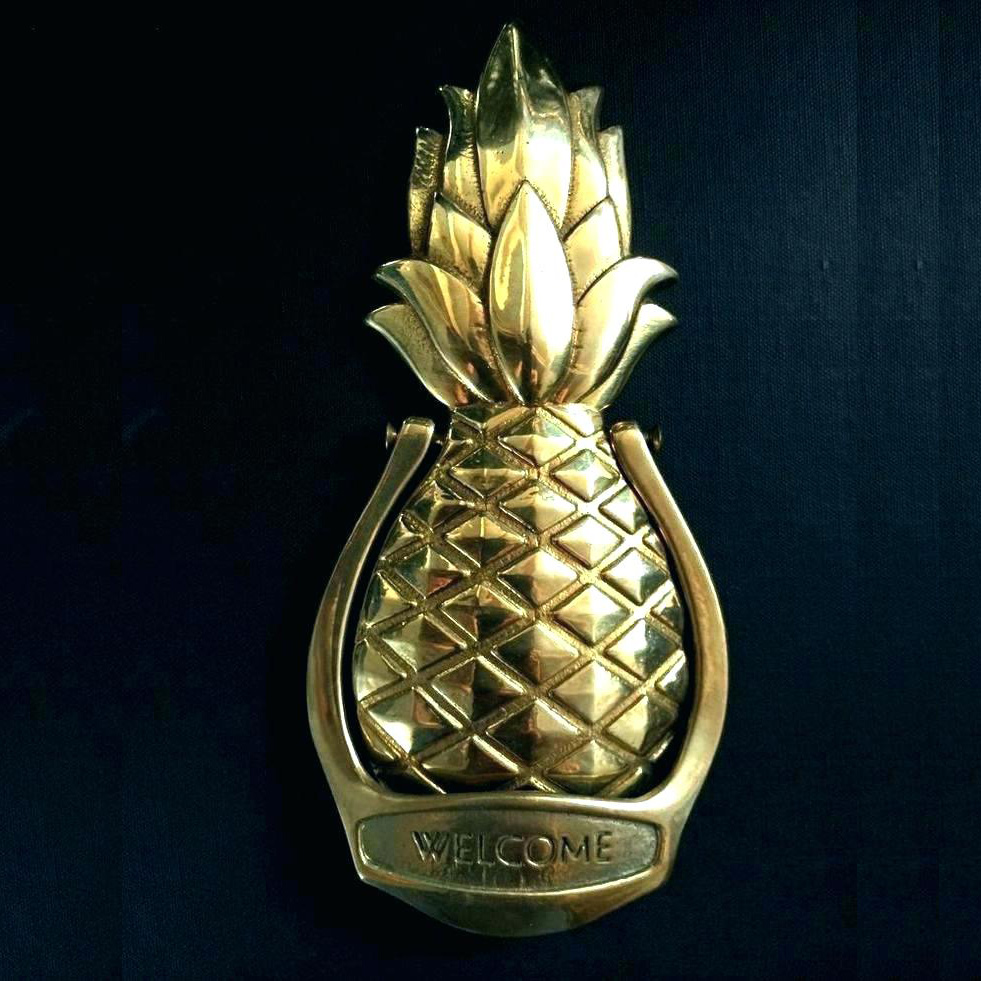 Personalized Brass Pineapple Door Knocker Jefferson Engraving