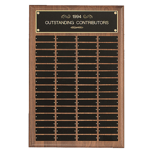 American Walnut Perpetual Plaque-12 Plates 1” x 3 1/4”