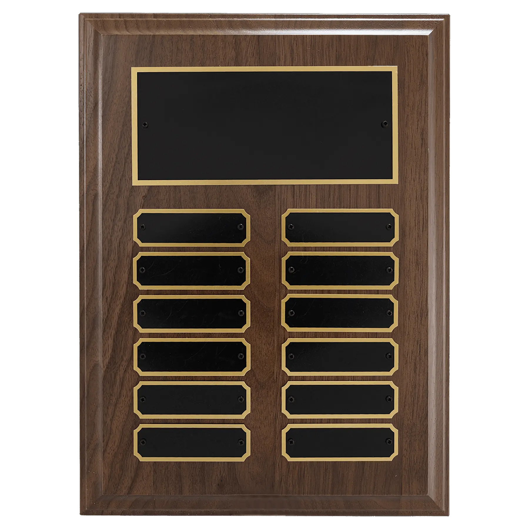 American Walnut Perpetual Plaque-12 Plates 7/8” x 2 3/4”