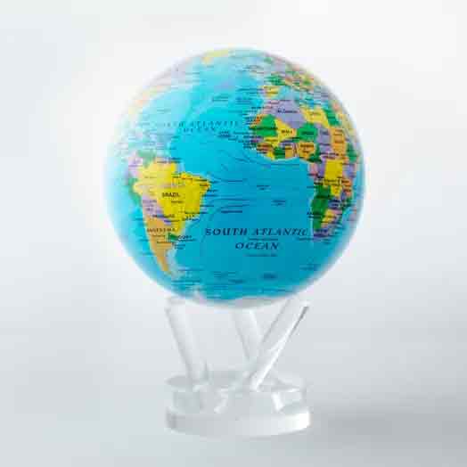 Mova Blue Political Map World Globe
