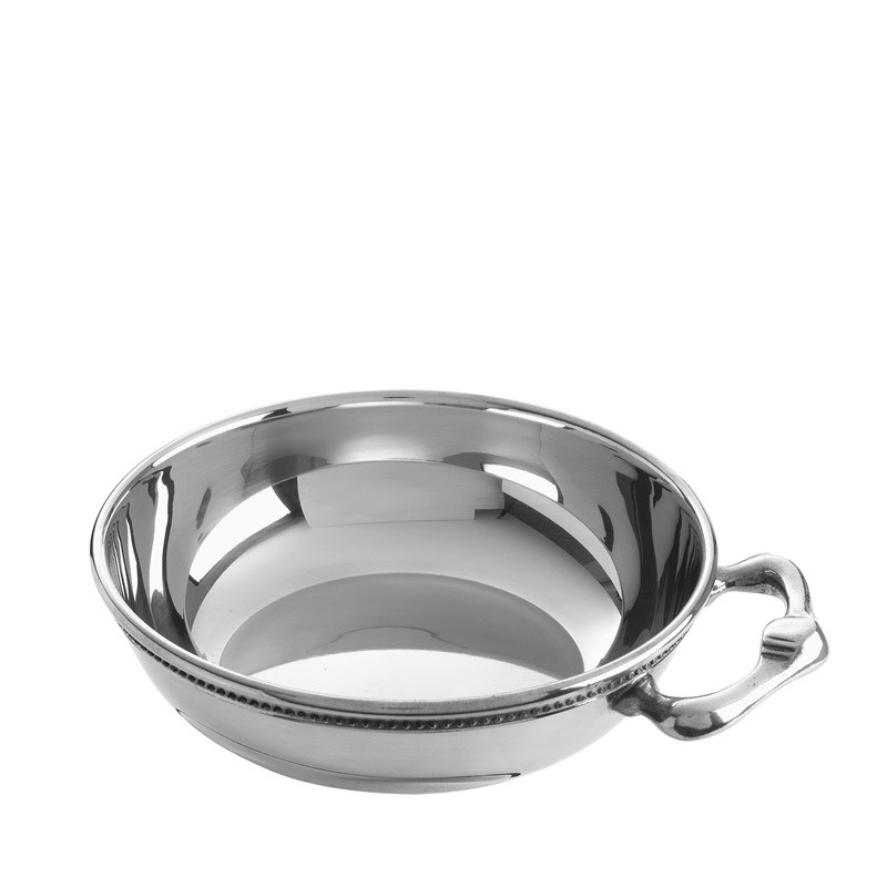 Pewter Beaded Baby Porringer