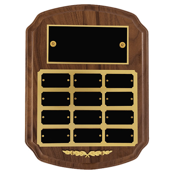 American Walnut Perpetual Plaque - 12 Plates